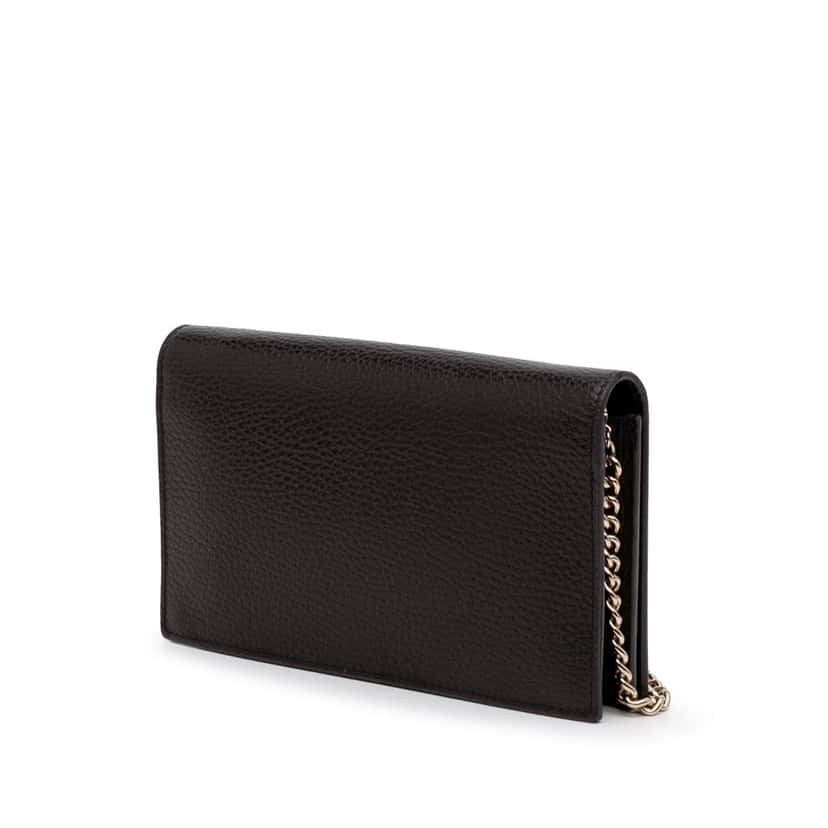 Gucci Leather Betty Wallet on Chain Black Leather Good condition - Back View