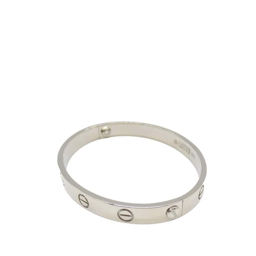 Cartier 18K White Gold Classic Love Bracelet Silver White Gold Good condition - Inside View