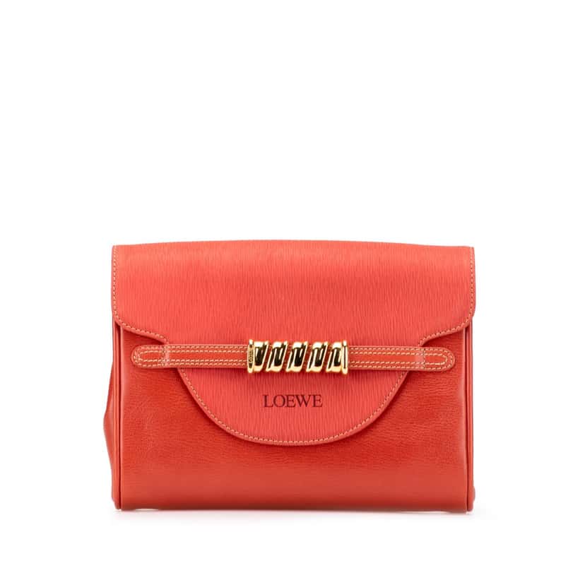 Loewe Leather Velazquez Twist Clutch Red Leather Good condition - Front View