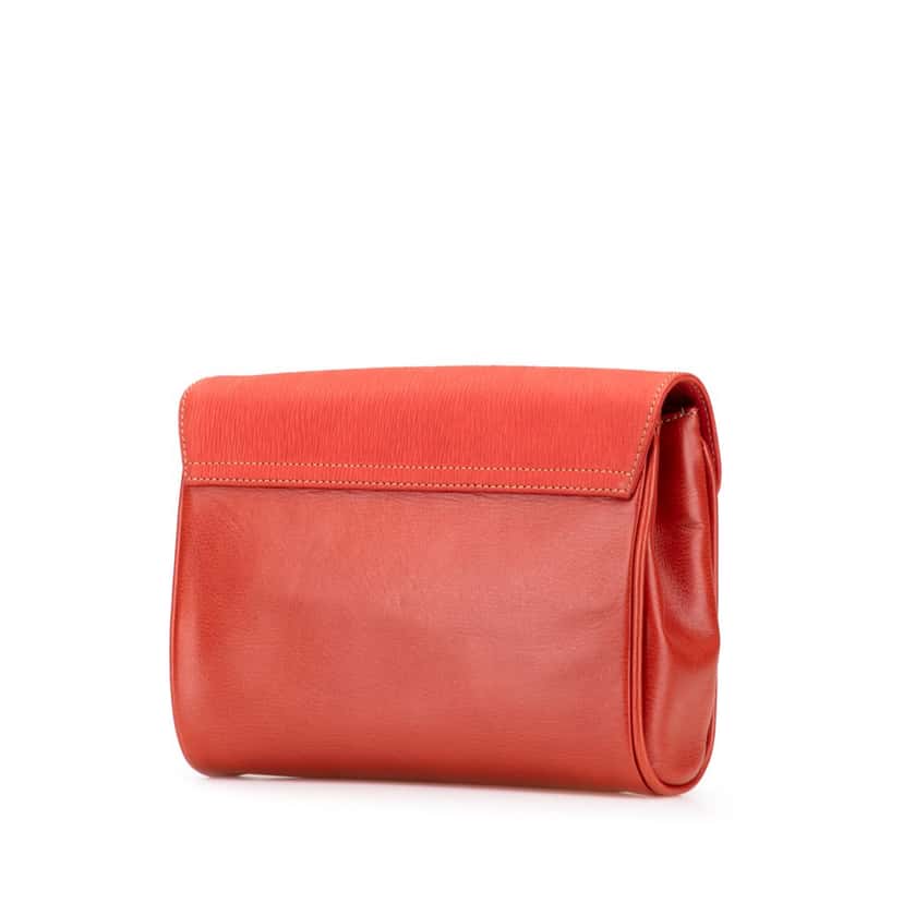 Loewe Leather Velazquez Twist Clutch Red Leather Good condition - Back View