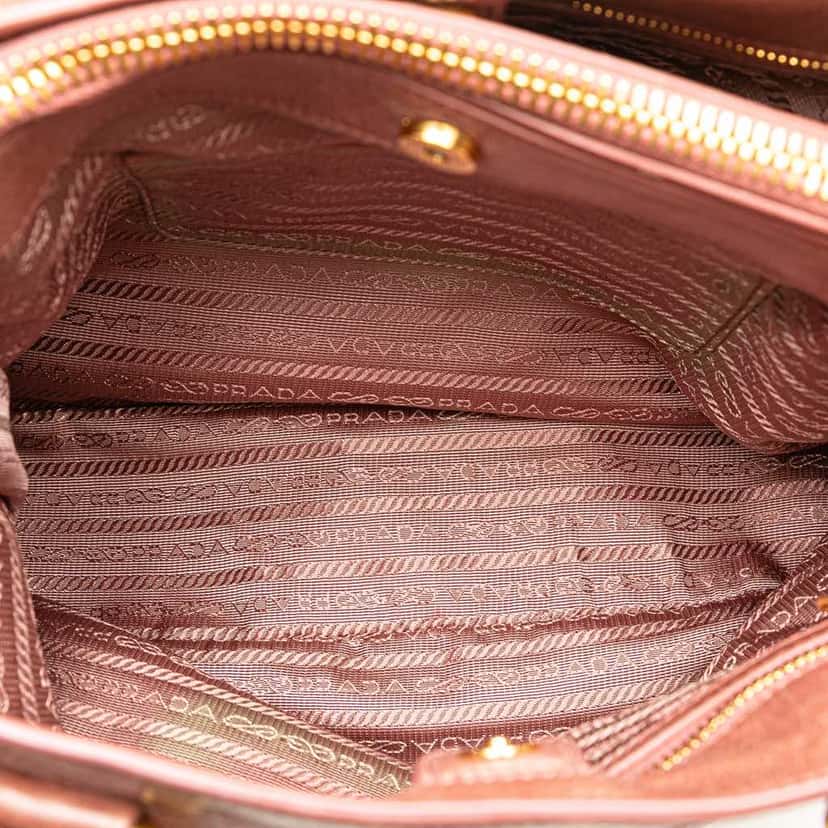 Prada Vitello Shine Satchel Pink Leather Good condition - Model View