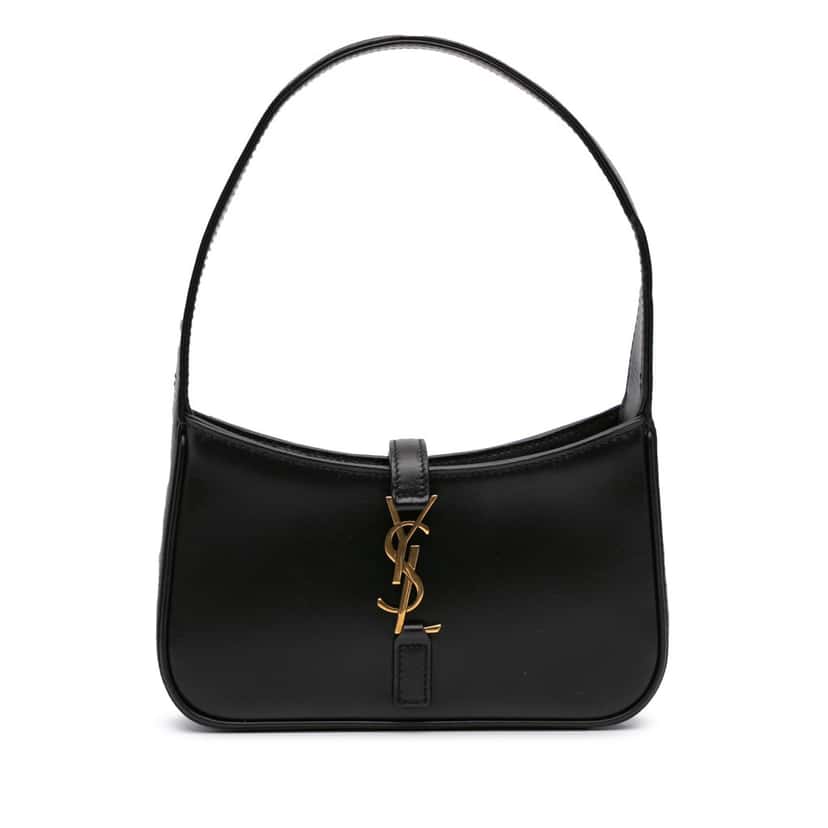 Saint Laurent Mini Calfskin Le 5 a 7 Bag Black Leather Good condition - Front View