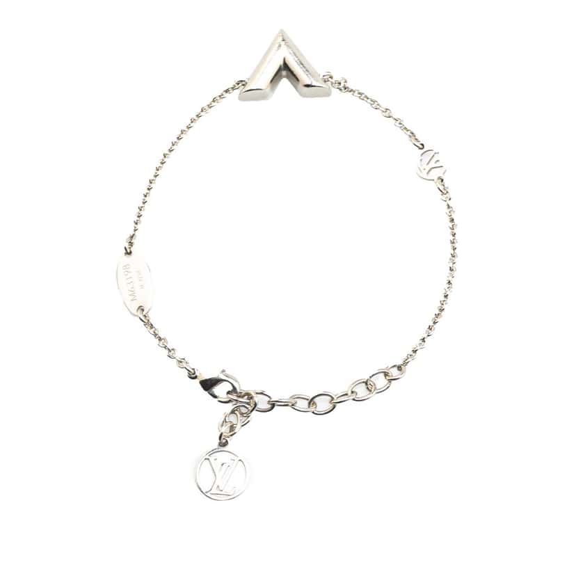 Louis Vuitton Silver Plated Essential V Supple Bracelet Silver Brass Good condition - Inside View