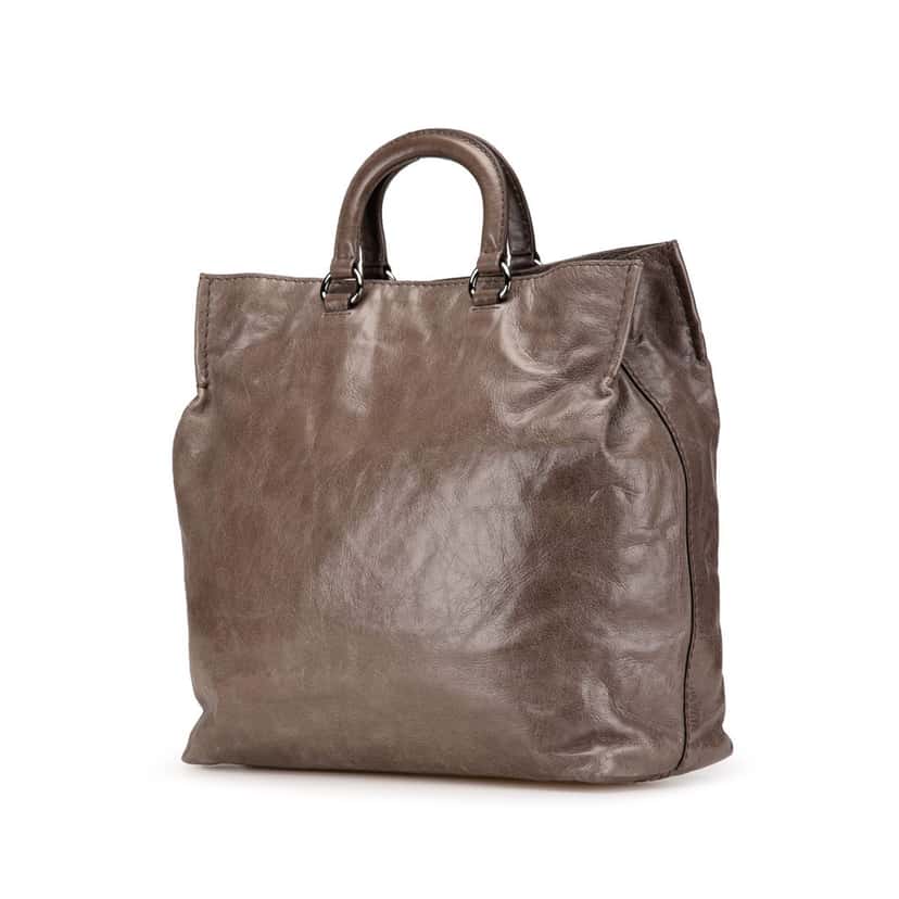 Prada Vitello Shine Satchel Brown Leather Good condition - Back View