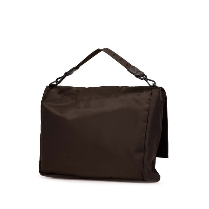 Fendi Large Econyl Nylon Baguette Satchel Brown Good condition - Back View