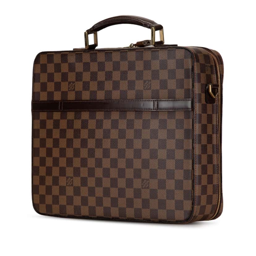 Louis Vuitton Damier Ebene Porte Ordinateur Sabana Brown Canvas Good condition - Back View