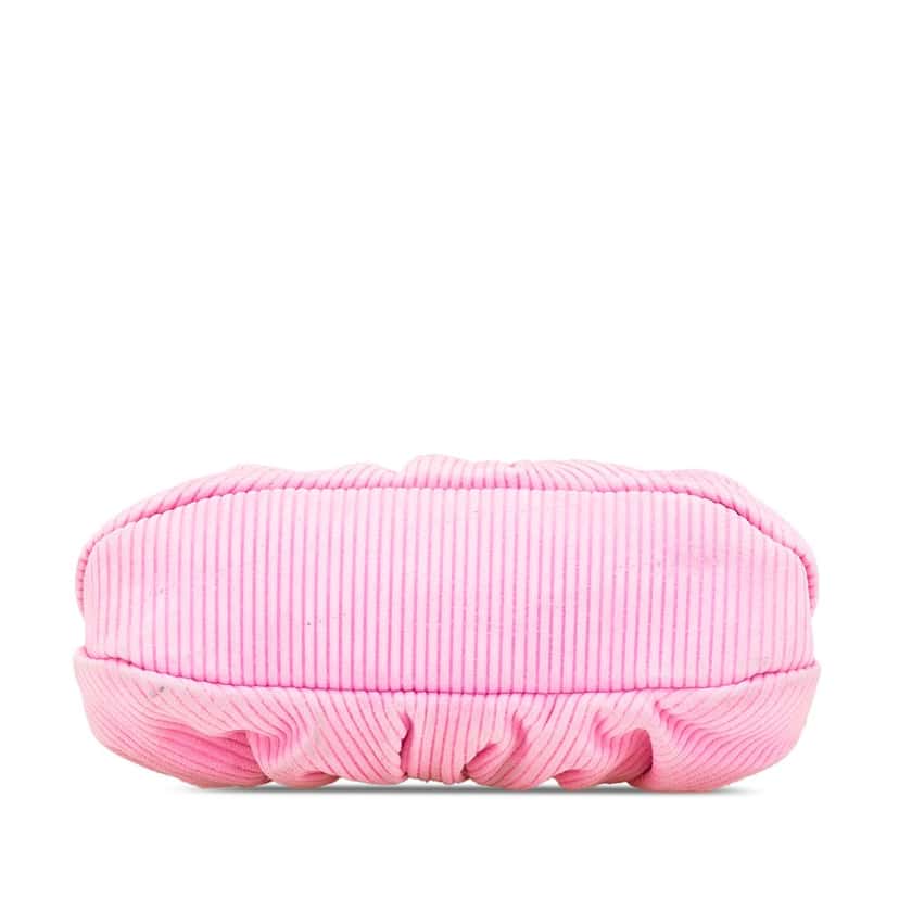 Fendi Small Embossed Suede Peekaboo Click Clutch on Chain Pink Leather Good condition - Inside View