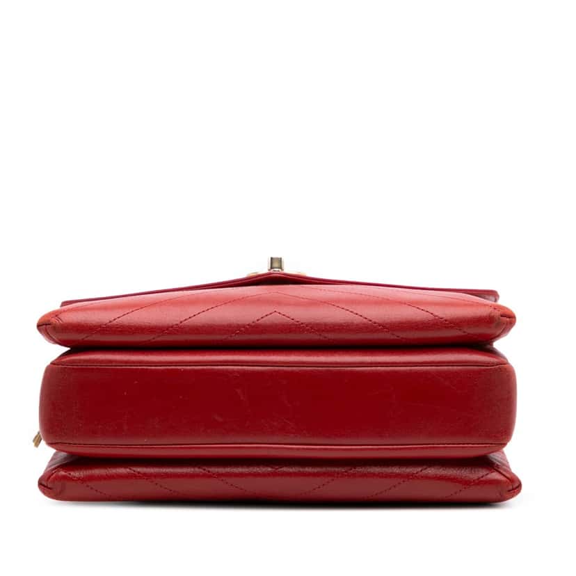 Chanel Chevron Lambskin Coco Envelope Flap Red Leather Good condition - Inside View