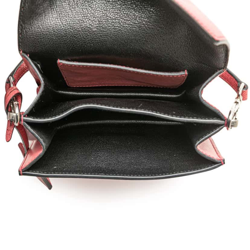 Prada Mini Saffiano Lux Sound Satchel Pink Leather Good condition - Model View