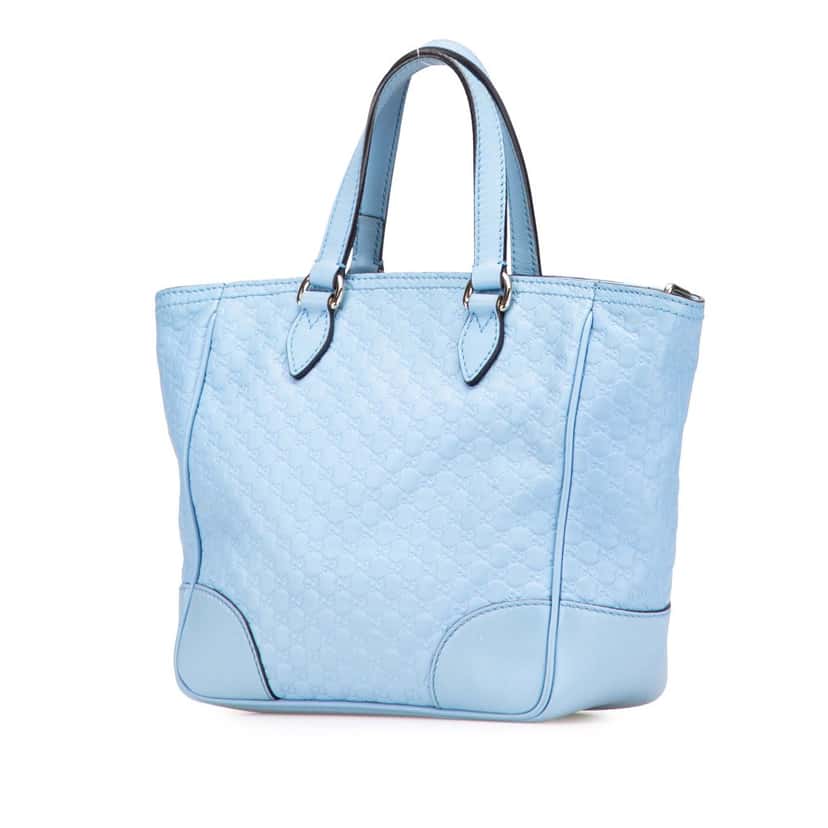 Gucci Small Microguccissima Bree Satchel Blue Leather Good condition - Back View