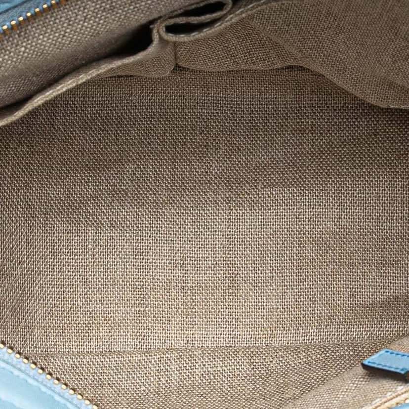 Gucci Small Microguccissima Bree Satchel Blue Leather Good condition - Model View