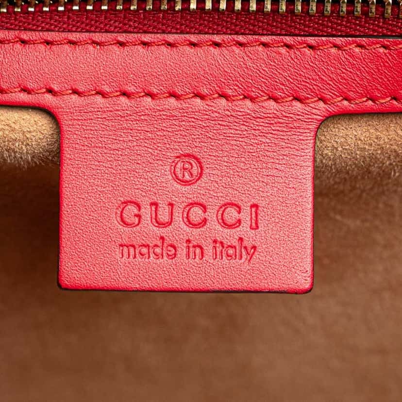 Gucci Medium Leather Sylvie Top Handle Bag Red Leather Good condition - Box View