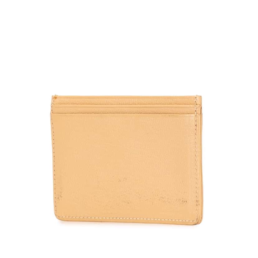 Chanel CC Calfskin Card Holder Yellow Leather Good condition - Back View