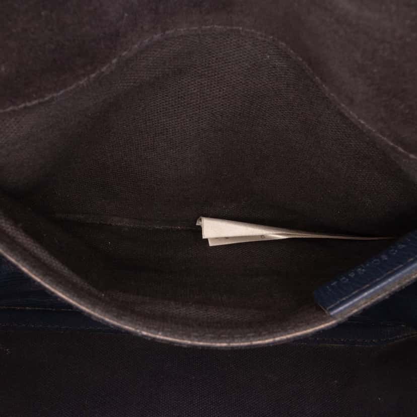 Burberry House Check Canvas and Leather Derby Macken Crossbody Blue Leather Good condition - Box View