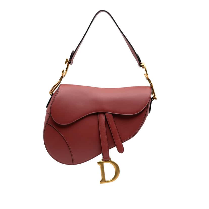 Dior Calfskin Saddle Bag Red Leather Good condition - Front View