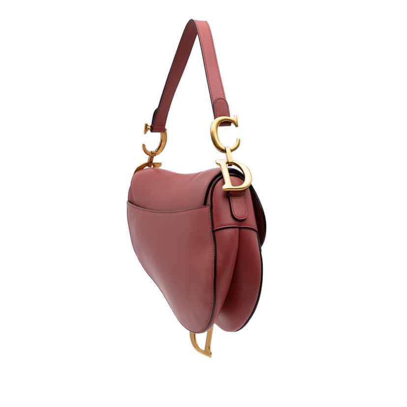 Dior Calfskin Saddle Bag Red Leather Good condition - Back View