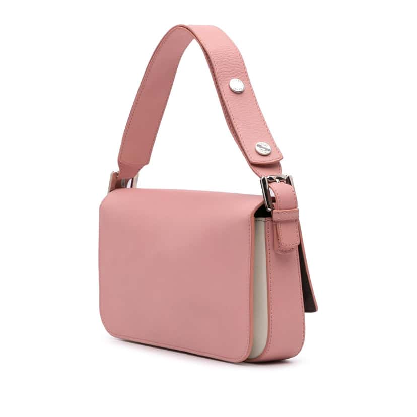 Fendi Calfskin 3Baguette Shoulder Bag Pink Leather Good condition - Back View