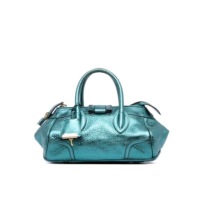 Burberry Metallic Calfskin Blaze Handbag Blue Leather Good condition - Front View