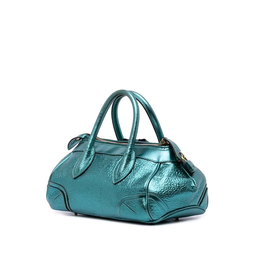 Burberry Metallic Calfskin Blaze Handbag Blue Leather Good condition - Back View