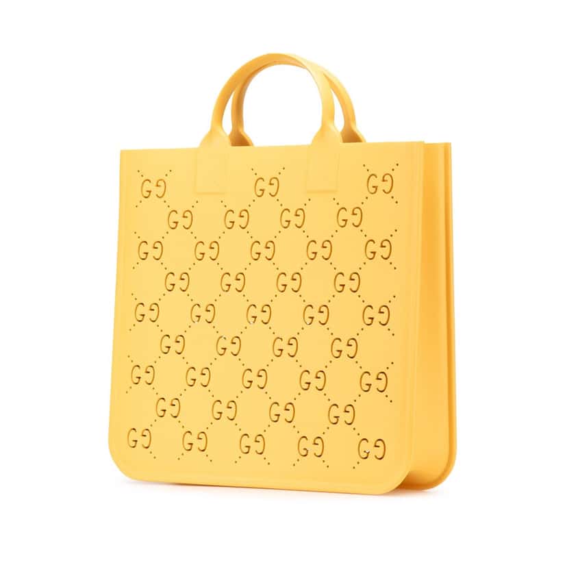 Gucci Kids GG Rubber Tote Yellow Polyester Good condition - Back View