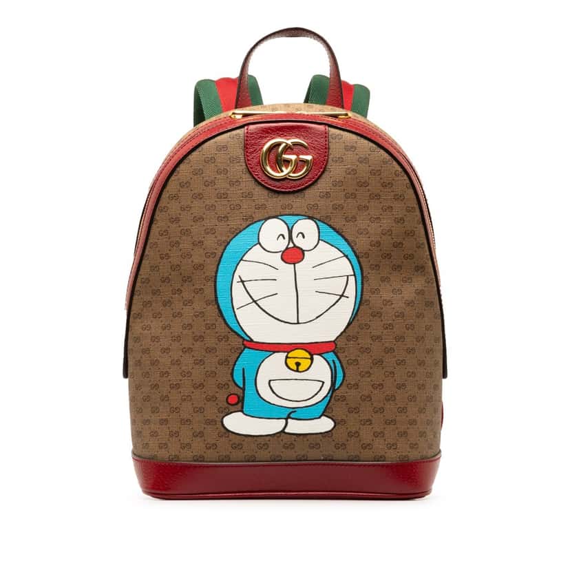 Gucci Micro GG Supreme Doraemon Backpack Brown Canvas Good condition - Front View
