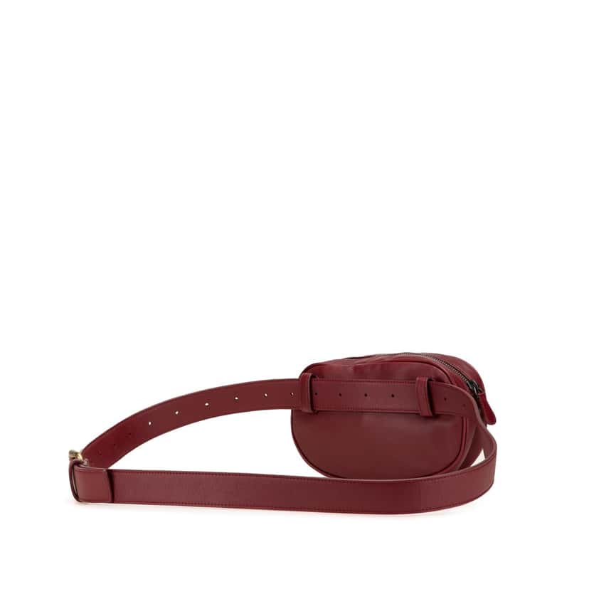 Bottega Veneta Nappa Intrecciato Belt Bag Red Leather Good condition - Back View