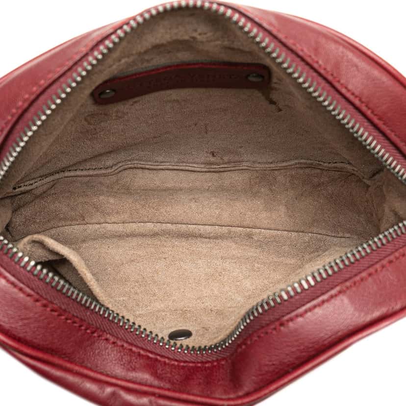 Bottega Veneta Nappa Intrecciato Belt Bag Red Leather Good condition - Model View