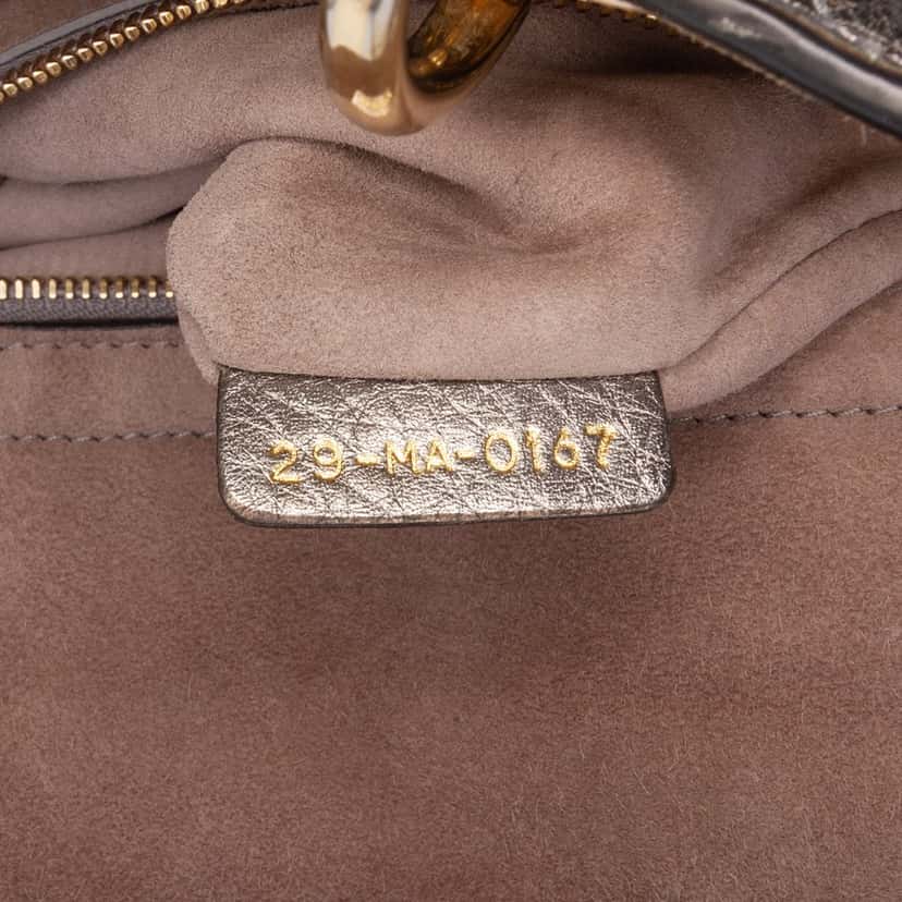 Dior Small Metallic Grained Calfskin Cannage Supple Lady Dior Silver Leather Good condition - Box View
