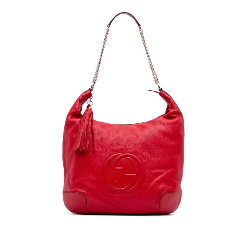 Gucci Leather Soho Shoulder Bag Red Leather Good condition - Front View