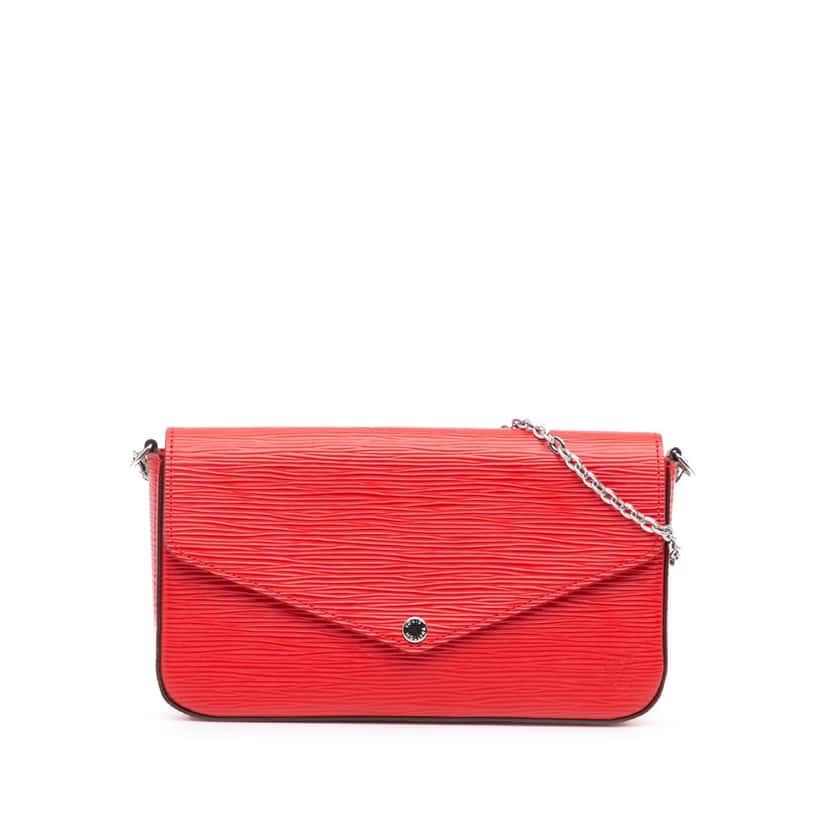 Louis Vuitton Epi Pochette Felicie Red Leather Good condition - Front View