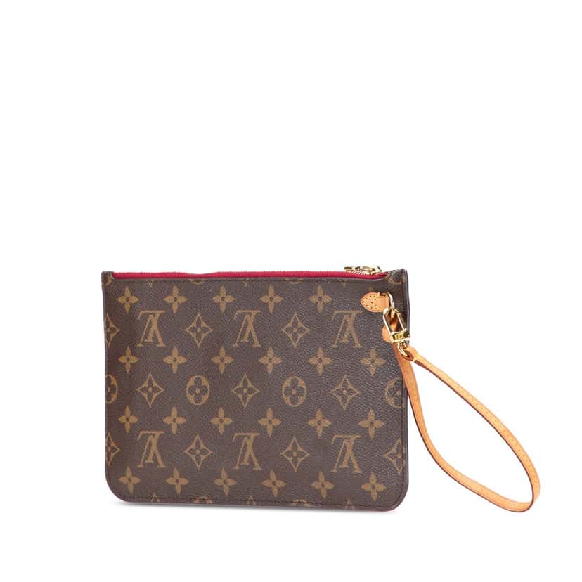 Louis Vuitton Monogram Neverfull Pouch Brown Canvas Good condition - Back View
