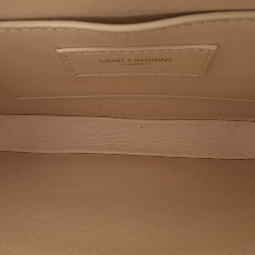 Saint Laurent Small Quilted Suede Solferino Satchel In Box Brown Leather Good condition - Model View