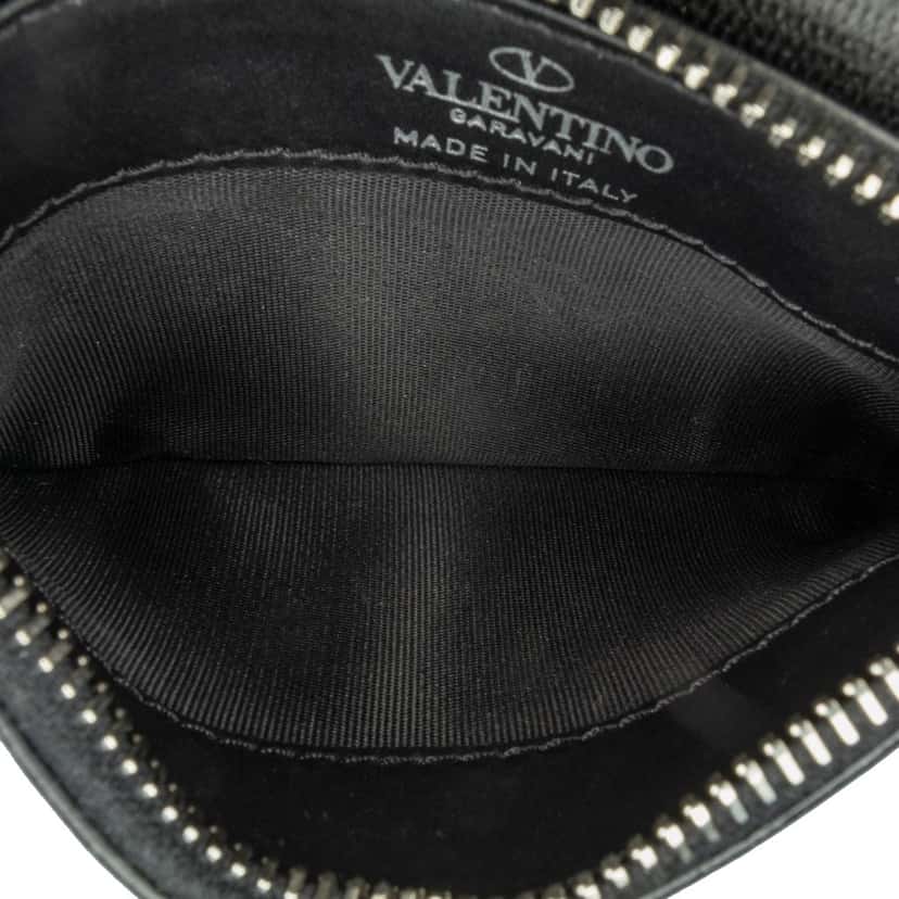 Valentino Leather VLTN Zip Card Holder Black Leather Very good condition - Model View