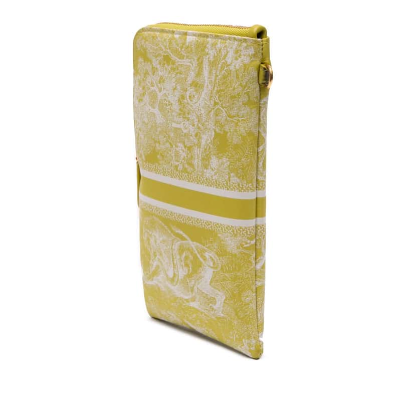 Dior Technical Fabric Embroidered Toile De Jouy DiorTravel Multifunction Pouch Yellow Good condition - Back View