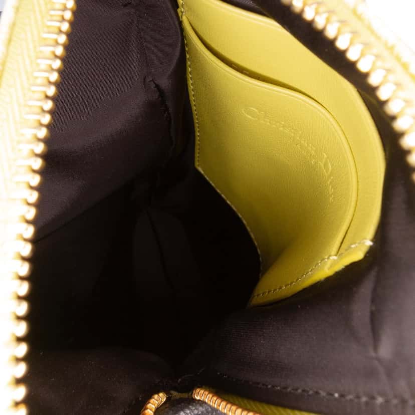 Dior Technical Fabric Embroidered Toile De Jouy DiorTravel Multifunction Pouch Yellow Good condition - Model View