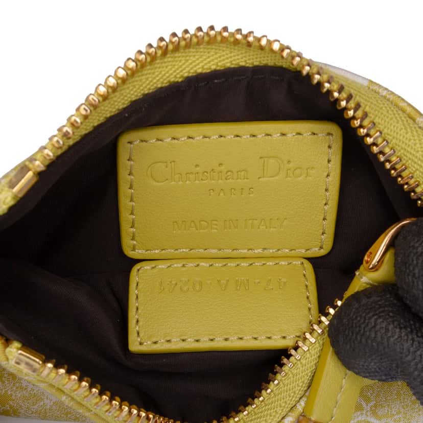 Dior Technical Fabric Embroidered Toile De Jouy DiorTravel Multifunction Pouch Yellow Good condition - Box View