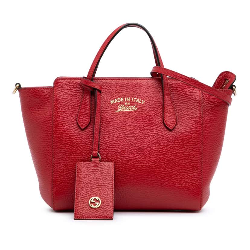 Gucci Mini Leather Swing Satchel Red Leather Good condition - Front View