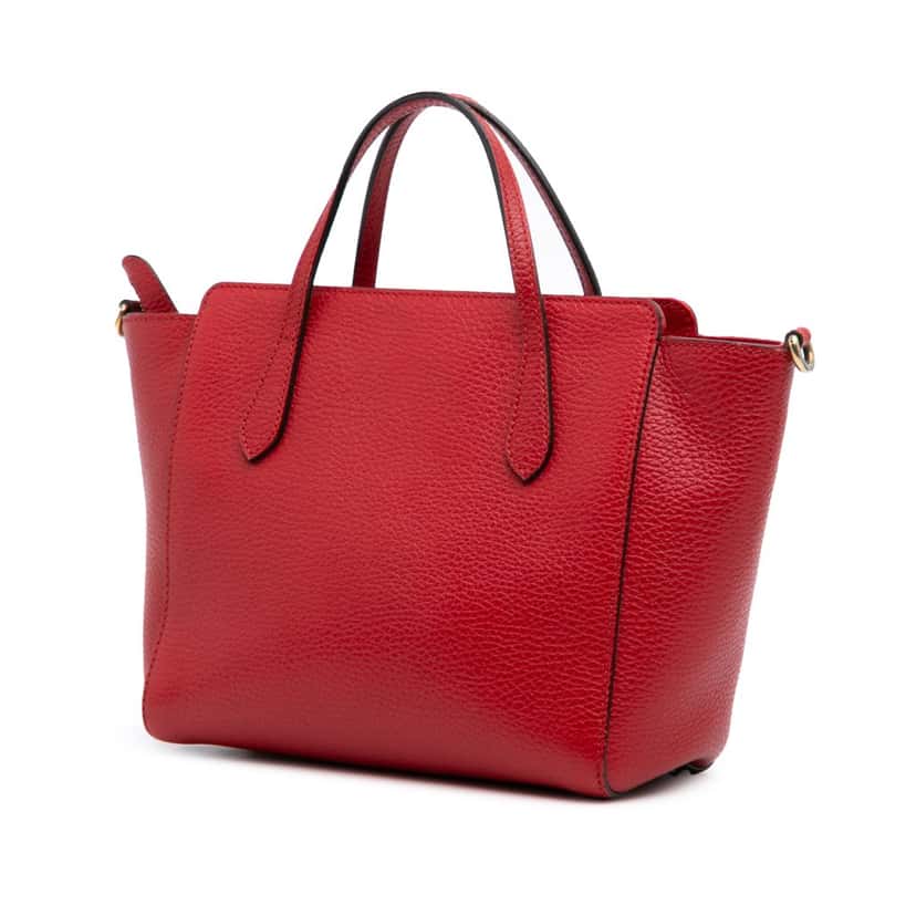 Gucci Mini Leather Swing Satchel Red Leather Good condition - Back View