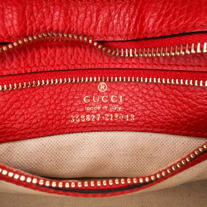 Gucci Mini Leather Swing Satchel Red Leather Good condition - Box View