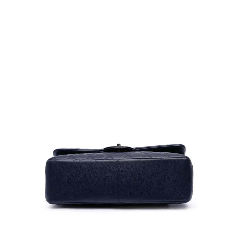 Chanel Jumbo Classic Caviar Double Flap Blue Leather Good condition - Inside View
