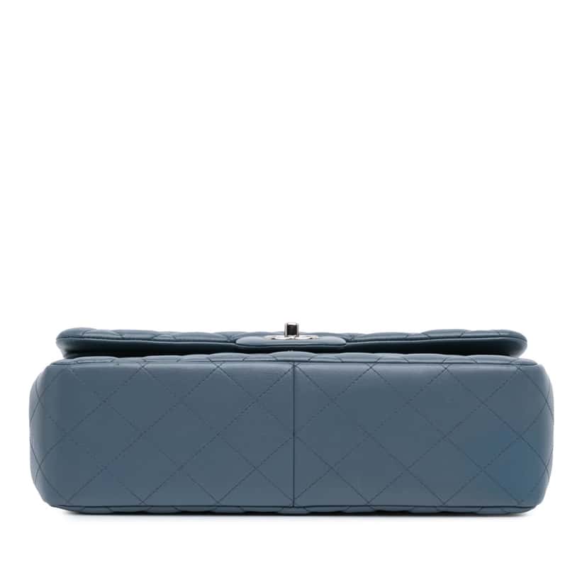 Chanel Jumbo Classic Lambskin Double Flap Blue Leather Good condition - Inside View