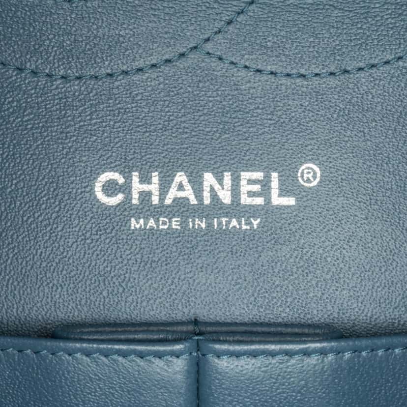 Chanel Jumbo Classic Lambskin Double Flap Blue Leather Good condition - Box View