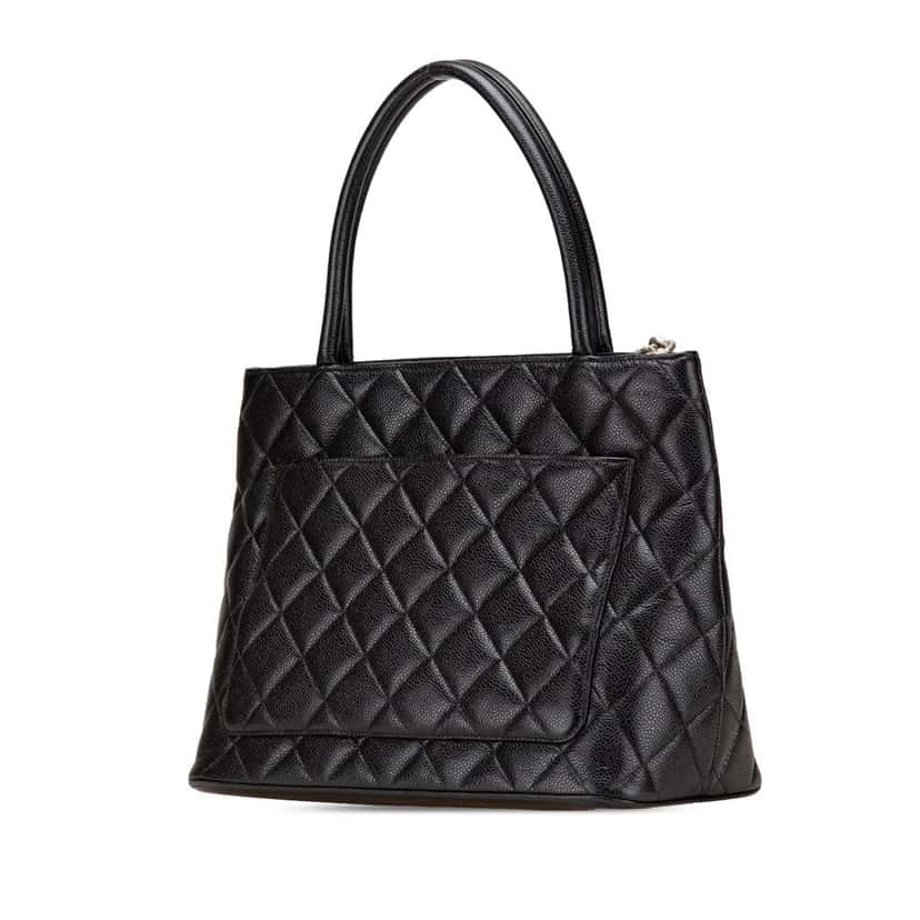 Chanel Caviar Medallion Tote Black Leather Good condition - Back View