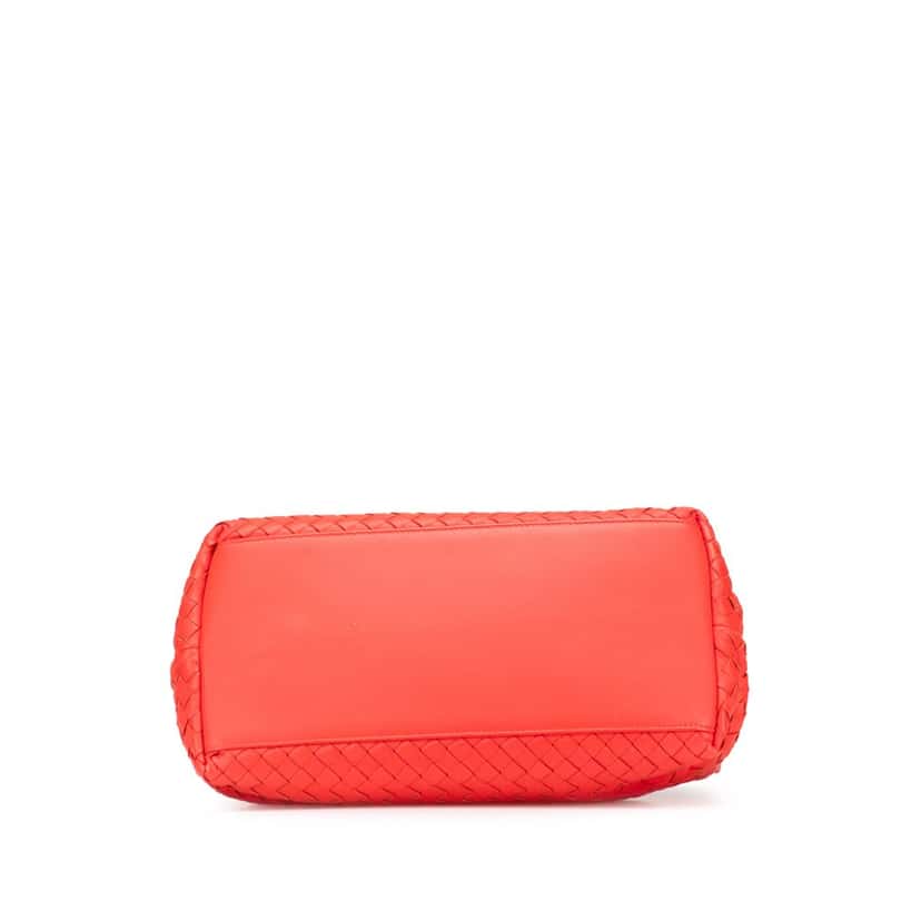 Bottega Veneta Nappa Intrecciato Satchel Red Leather Very good condition - Inside View