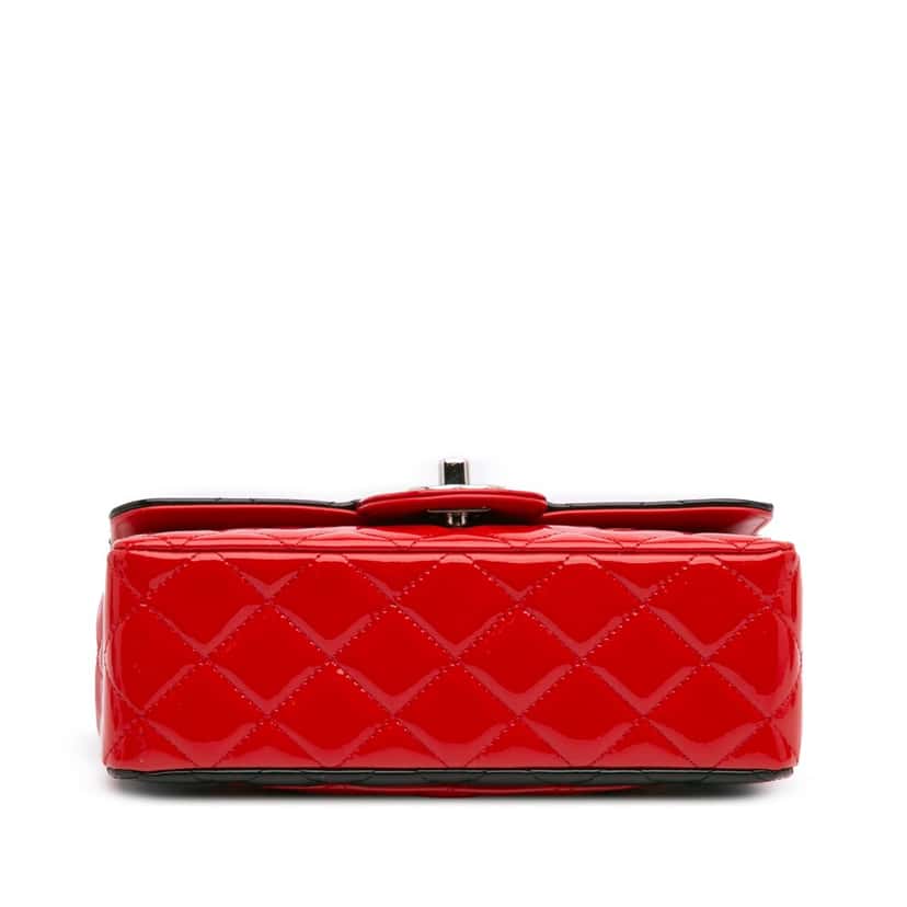 Chanel Mini Rectangular Bicolor Patent Single Flap Red Leather Good condition - Inside View