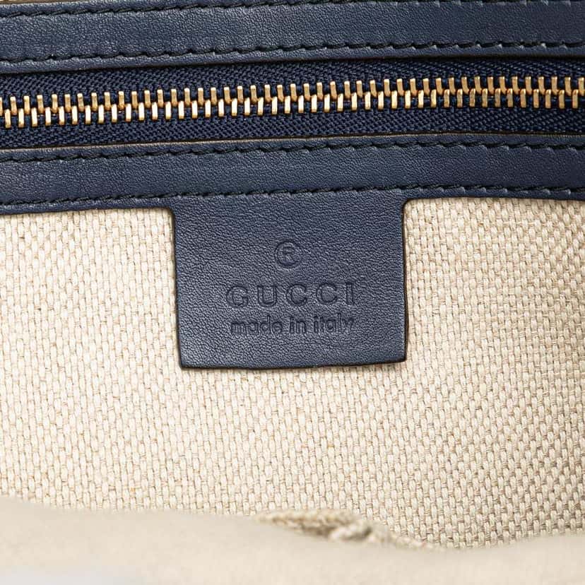 Gucci Small Patent Soho Satchel Blue Leather Good condition - Box View