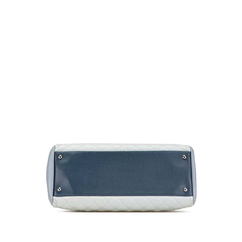 Chanel Large Tricolor Caviar Just Mademoiselle Bowling Bag Blue Leather Good condition - Inside View
