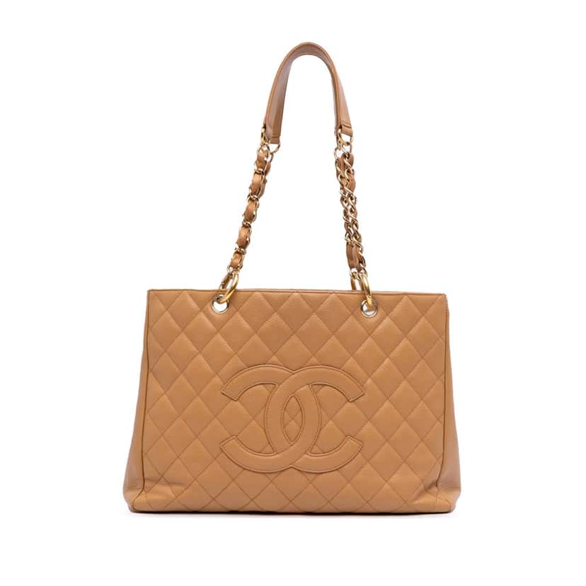 Chanel Caviar Grand Shopping Tote Brown Leather Good condition - Front View