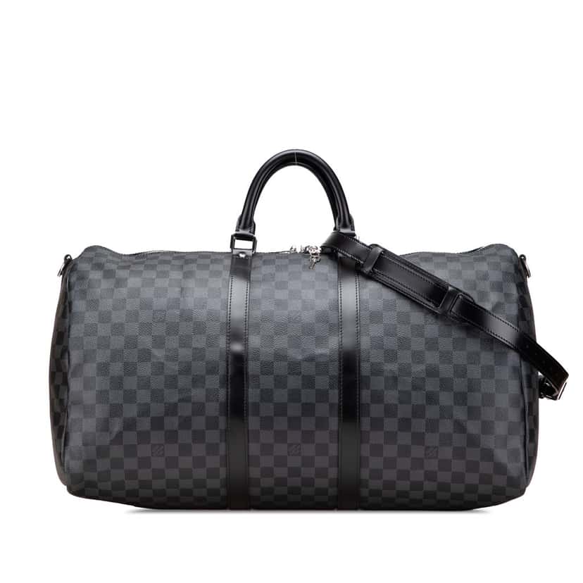 Louis Vuitton Damier Graphite Keepall Bandouliere 55 Grey Canvas Good condition - Front View