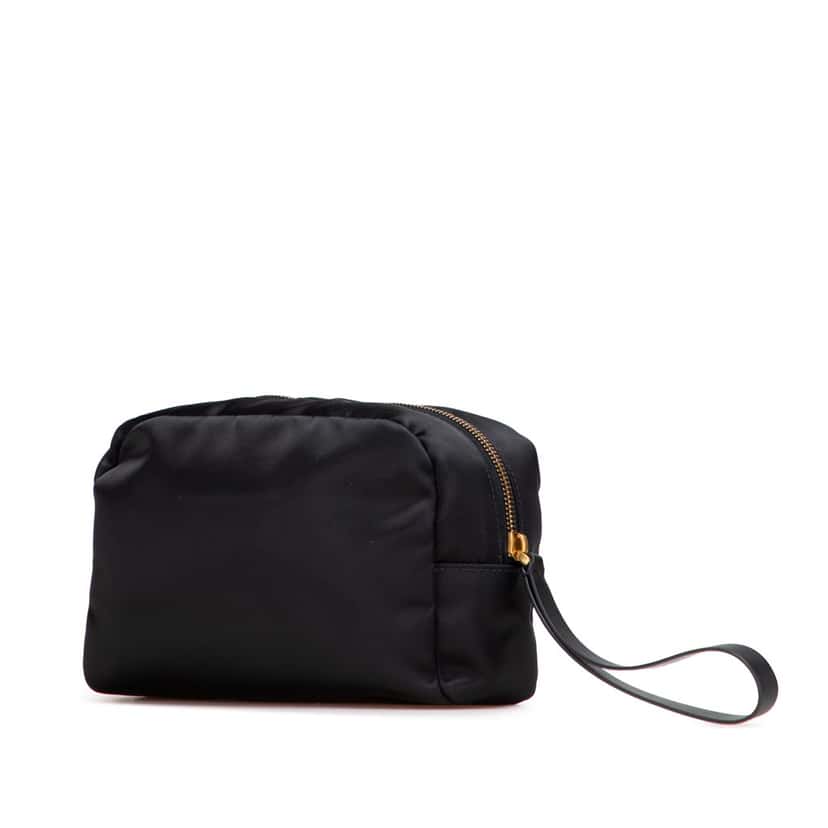 Valentino VLogo Nylon Pouch Black Good condition - Back View